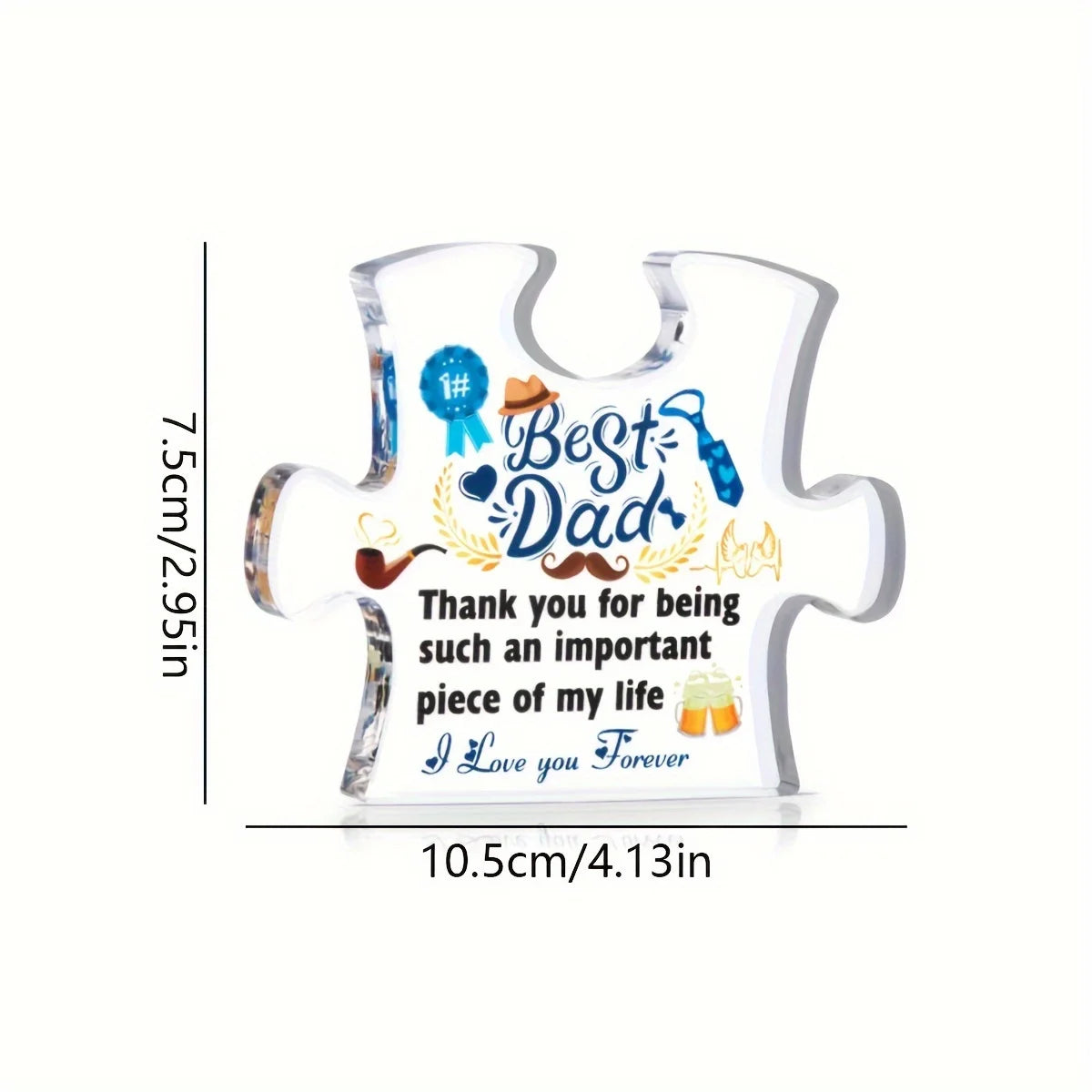 Best Dad Puzzle Piece Acrylic Plaque