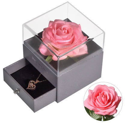 Eternal Rose Jewelry Box  with Necklace Forever Love