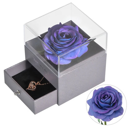 Eternal Rose Jewelry Box  with Necklace Forever Love