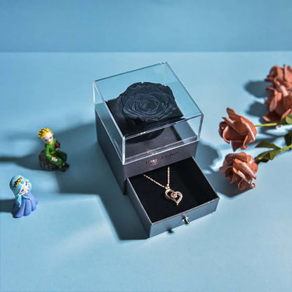 Eternal Rose Jewelry Box  with Necklace Forever Love