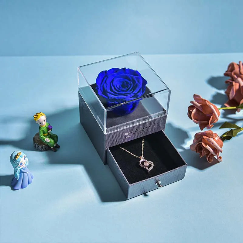 Eternal Rose Jewelry Box  with Necklace Forever Love