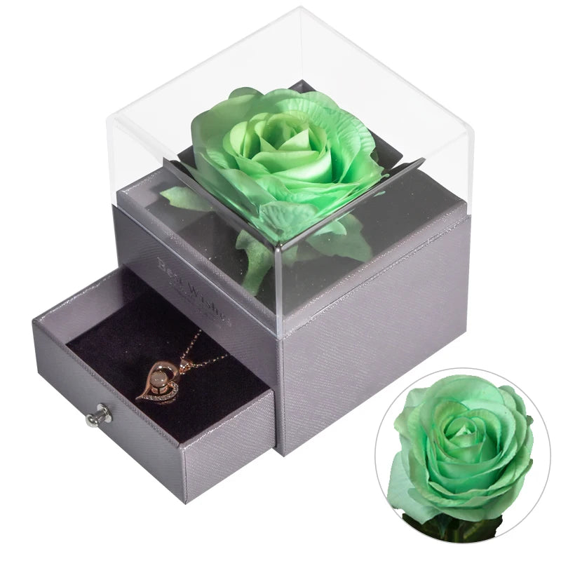 Eternal Rose Jewelry Box  with Necklace Forever Love