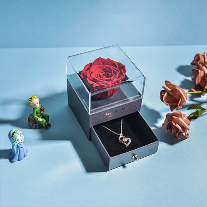 Eternal Rose Jewelry Box  with Necklace Forever Love