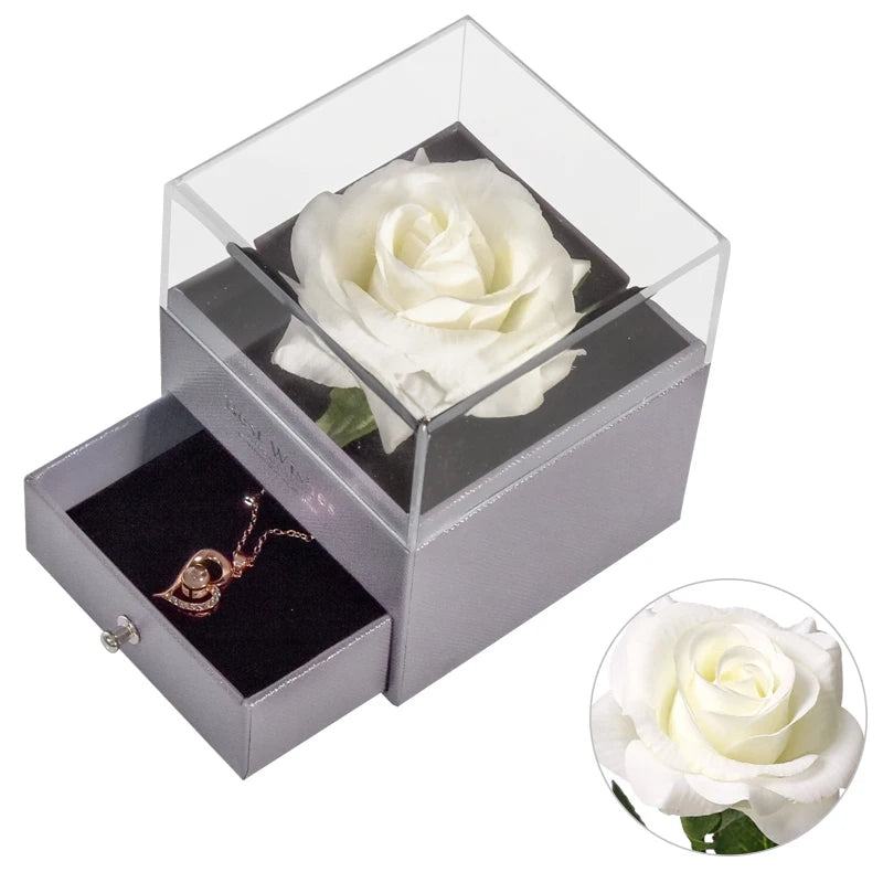 Eternal Rose Jewelry Box  with Necklace Forever Love