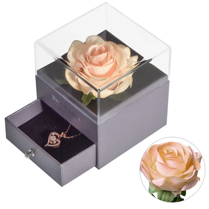 Eternal Rose Jewelry Box  with Necklace Forever Love