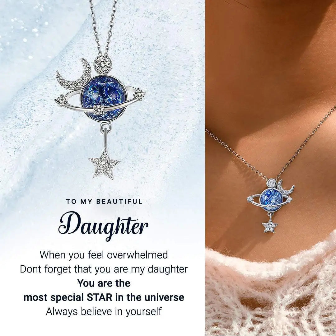 To My Daughter / Granddaughter Star Moon Pendant Necklace