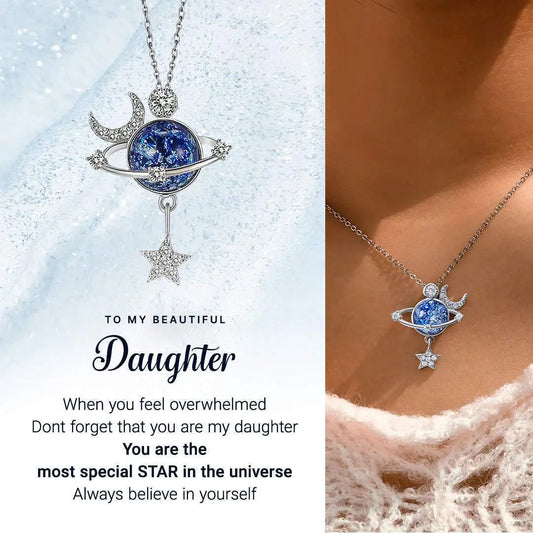 To My Daughter / Granddaughter Star Moon Pendant Necklace