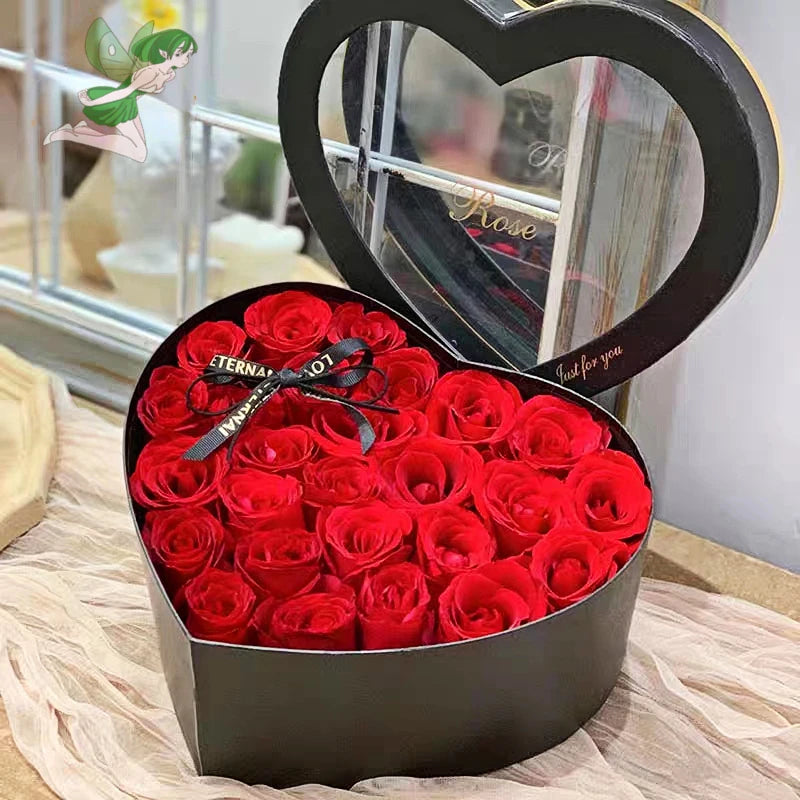 Heart Shape Artificial Eternal Rose Gift Box