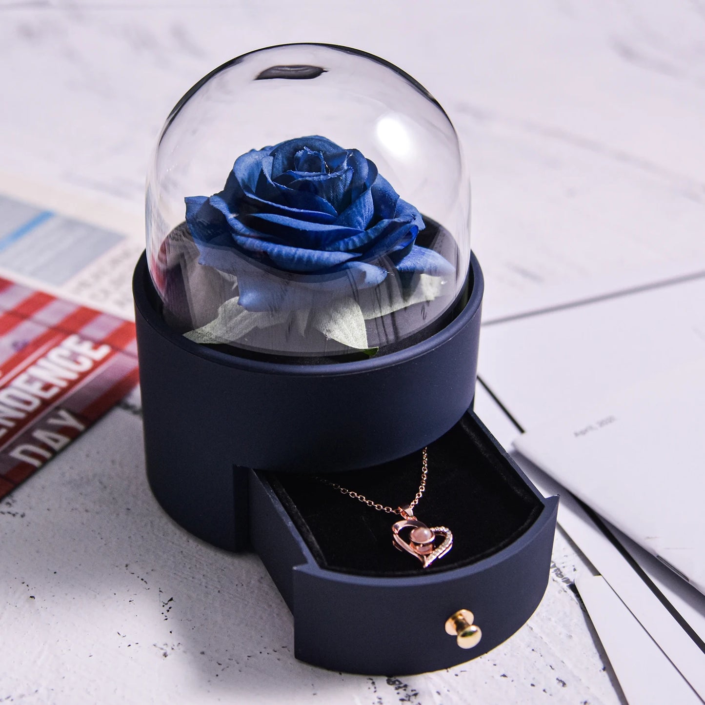 Eternal Rose Jewelry Box  with Necklace Forever Love