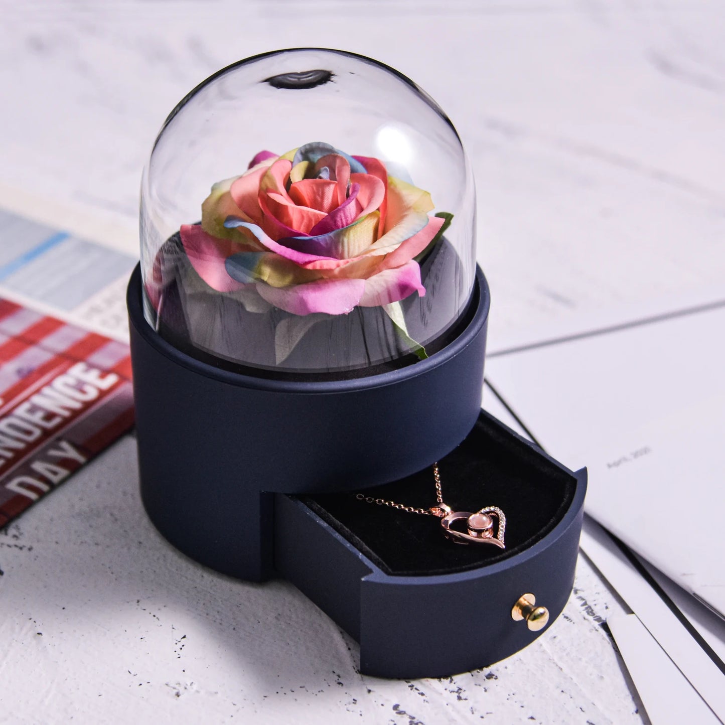 Eternal Rose Jewelry Box  with Necklace Forever Love