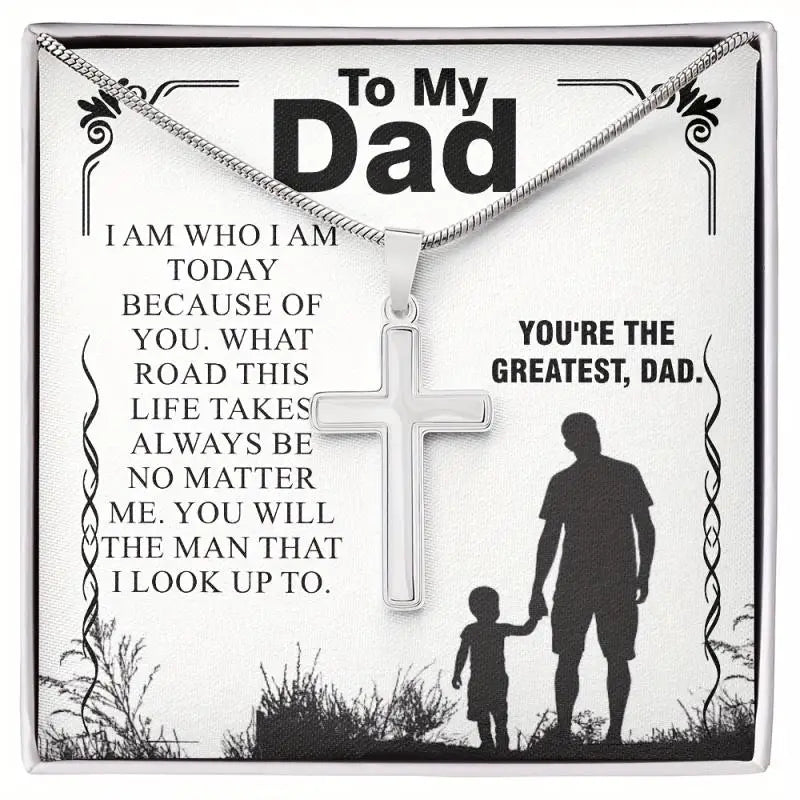 To My Dad Cross Necklace