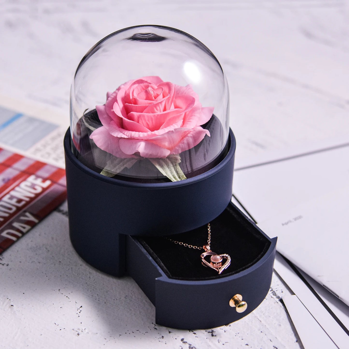 Eternal Rose Jewelry Box  with Necklace Forever Love